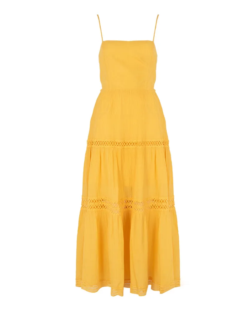 Guess Kleid Lace Up Damen gelb Gelb