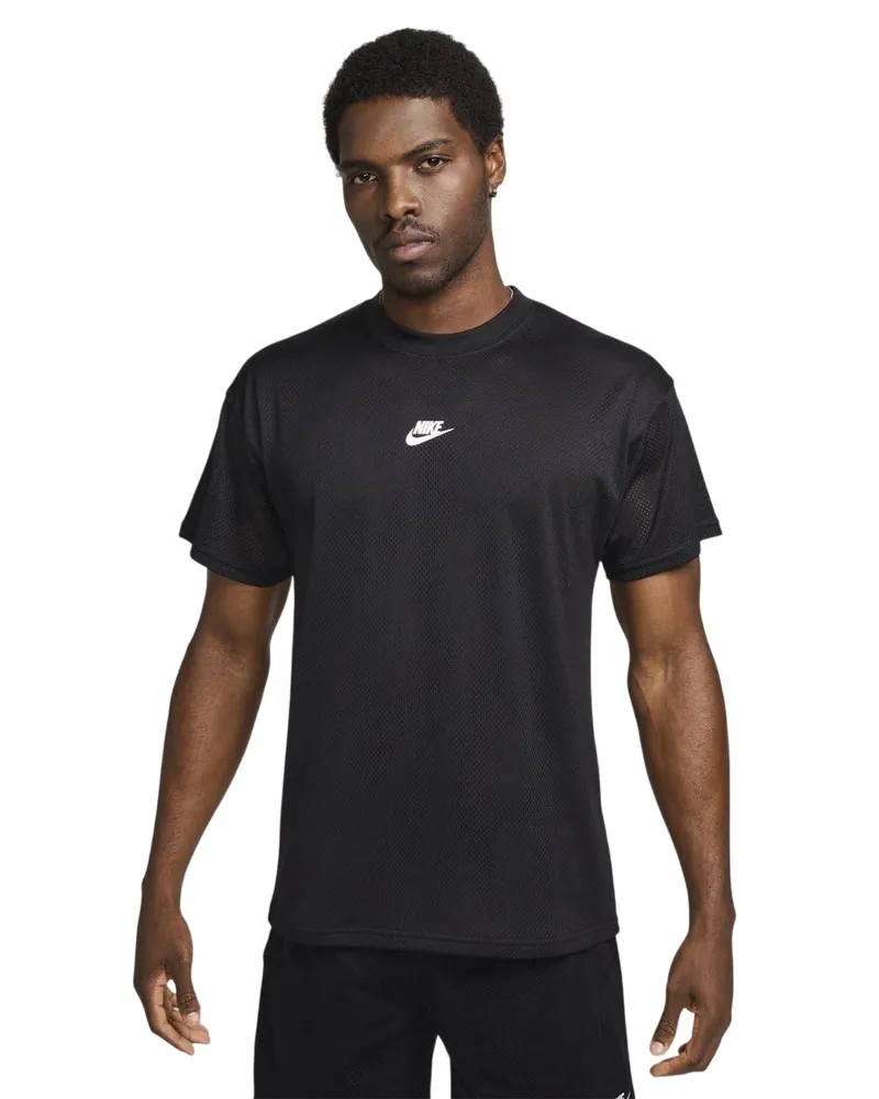 Nike T-Shirt für Herren, Rundhalsausschnitt, Regulär (Schwarz Schwarz