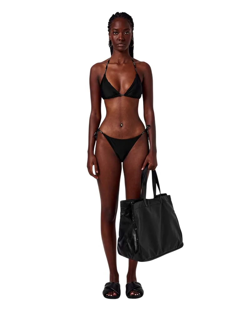 HUGO BOSS Pure" Bikini Oberteil für Damen (Schwarz Schwarz