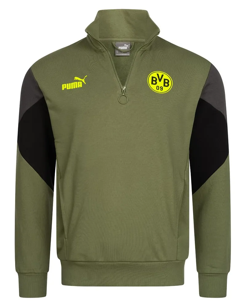 Puma BVB 09 Borussia Dortmund Mens Green Pullover Grün