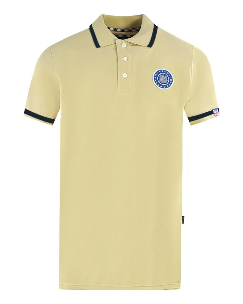 Aquascutum London Gesticktes Abzeichen Beige Polo-Shirt Beige