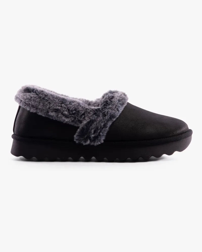 Skechers Cozy Up Damen Hausschuhe Aus Polyester In Schwarz Schwarz
