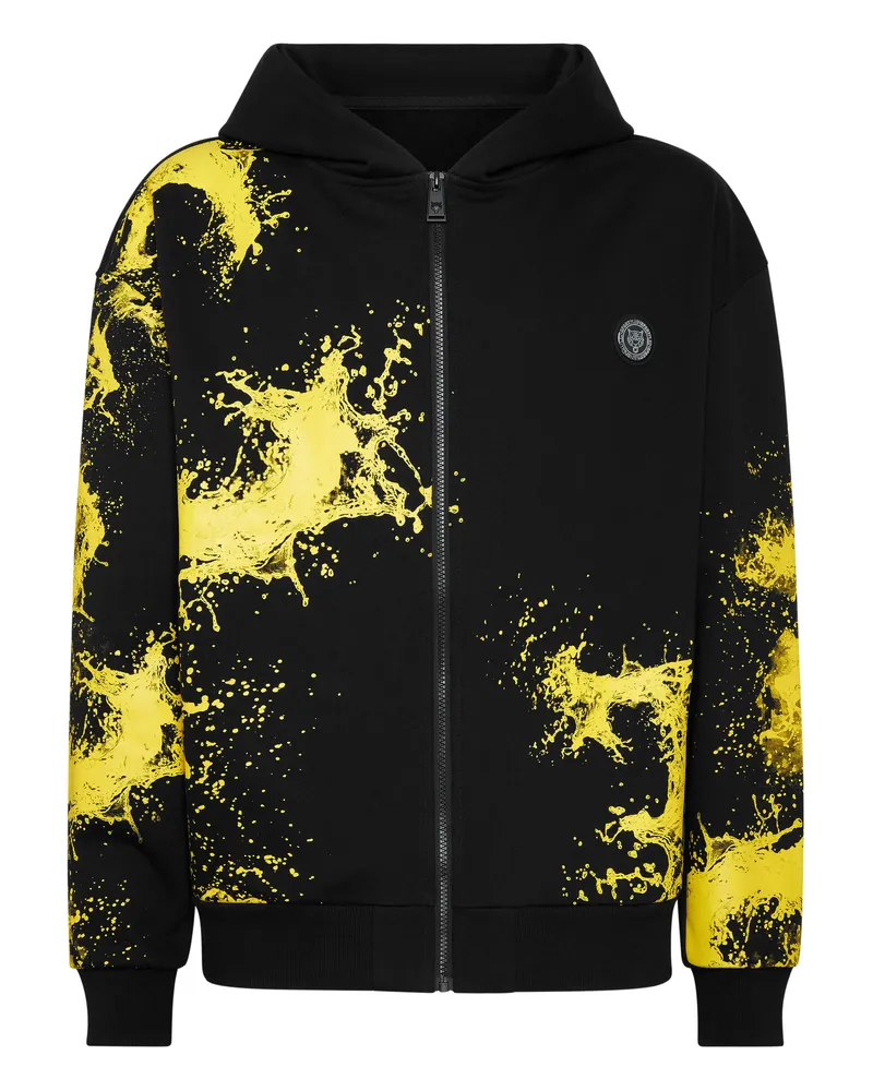 Philipp Plein Kapuzen-Sweatjacket Splash Schwarz