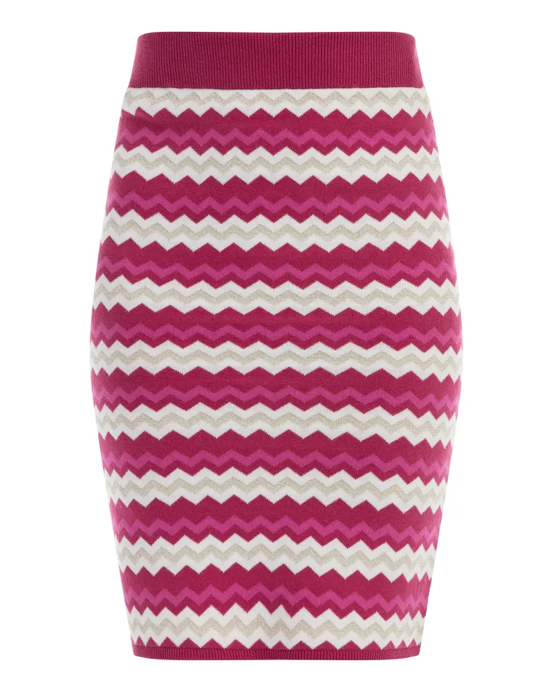 FAINA Strick Midirock Damen Rosa Mehrfarbig Rosa