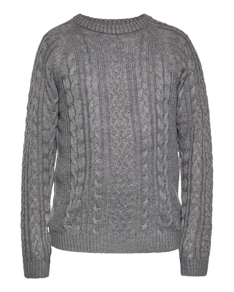 My Mo Strickpullover Herren grau melange Grau