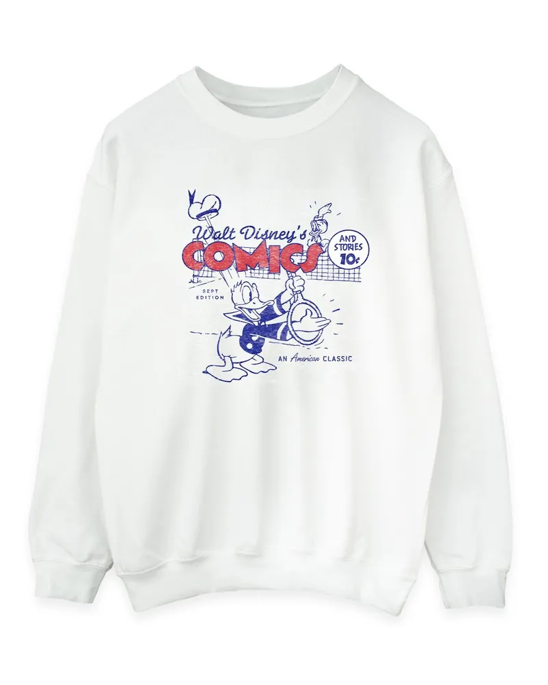 Disney Donald Duck Comics" Sweatshirt für Herren (Weiß Weiß