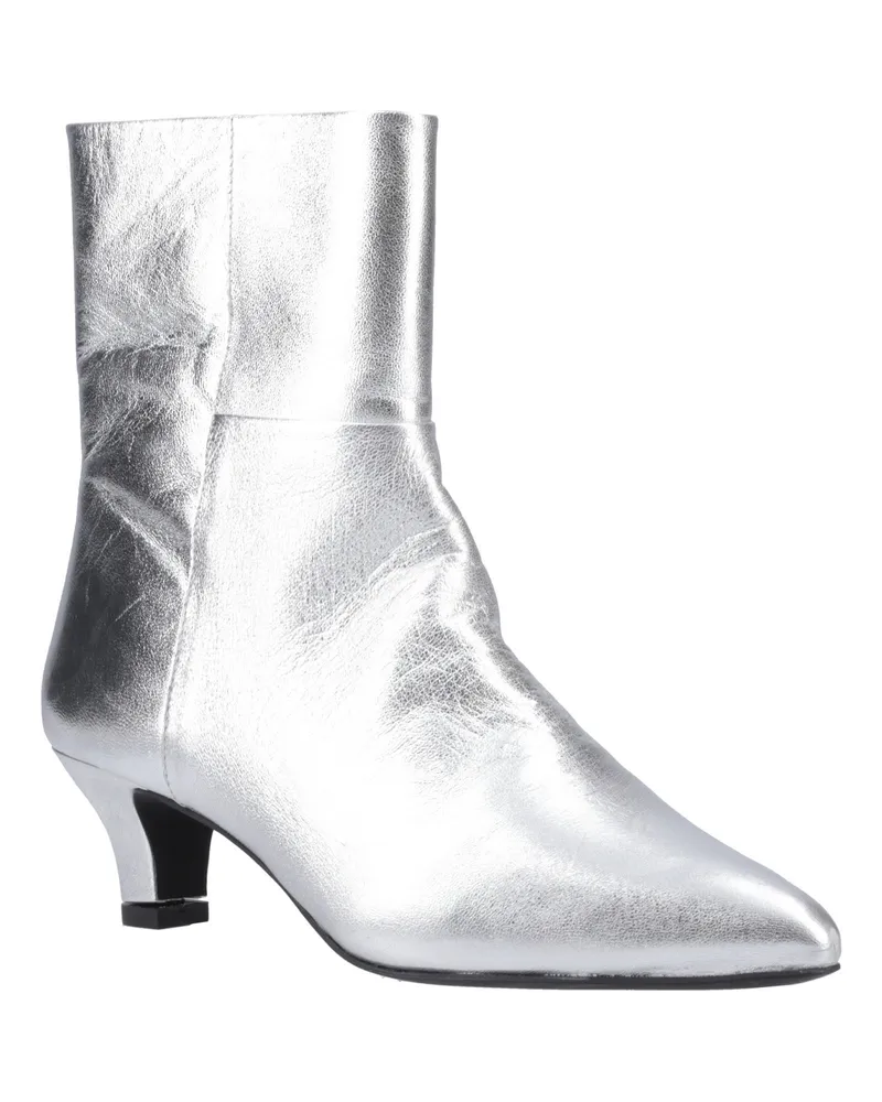Hush Puppies Nahla Absatz Leder Damen Silberne Ankle Boots Silber