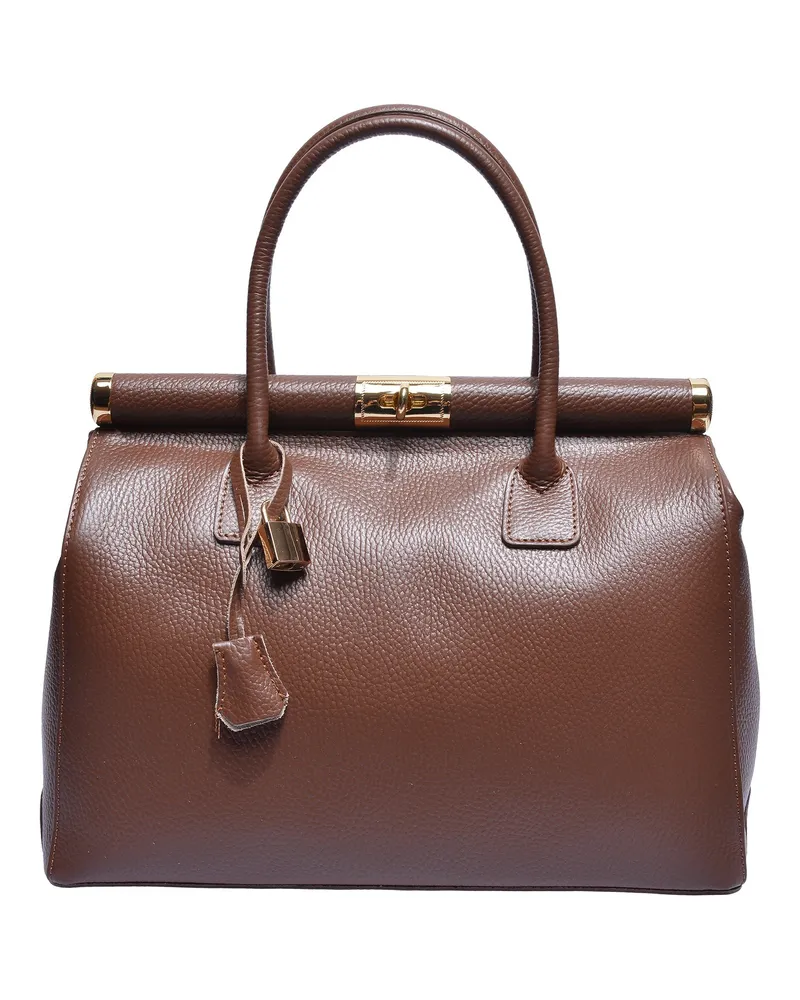 Anna Luchini Kastanienbraun Rindsledertasche Dunkelbraun