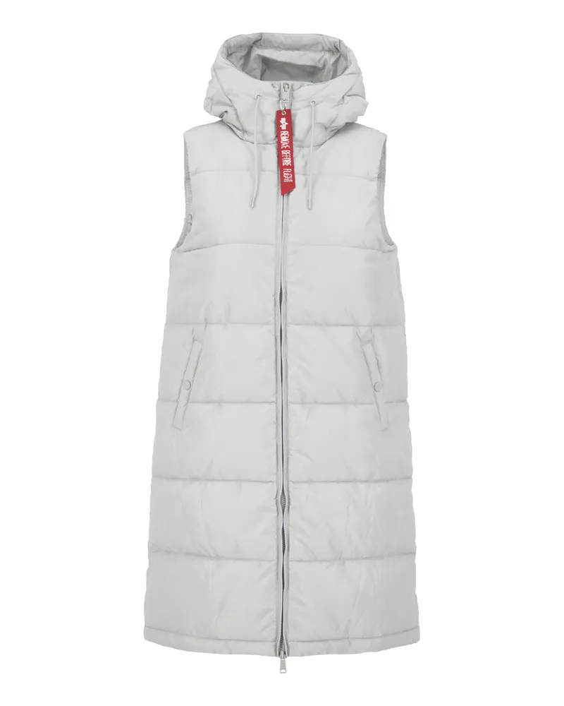 Alpha Industries Long Puffer Vest Women Grau