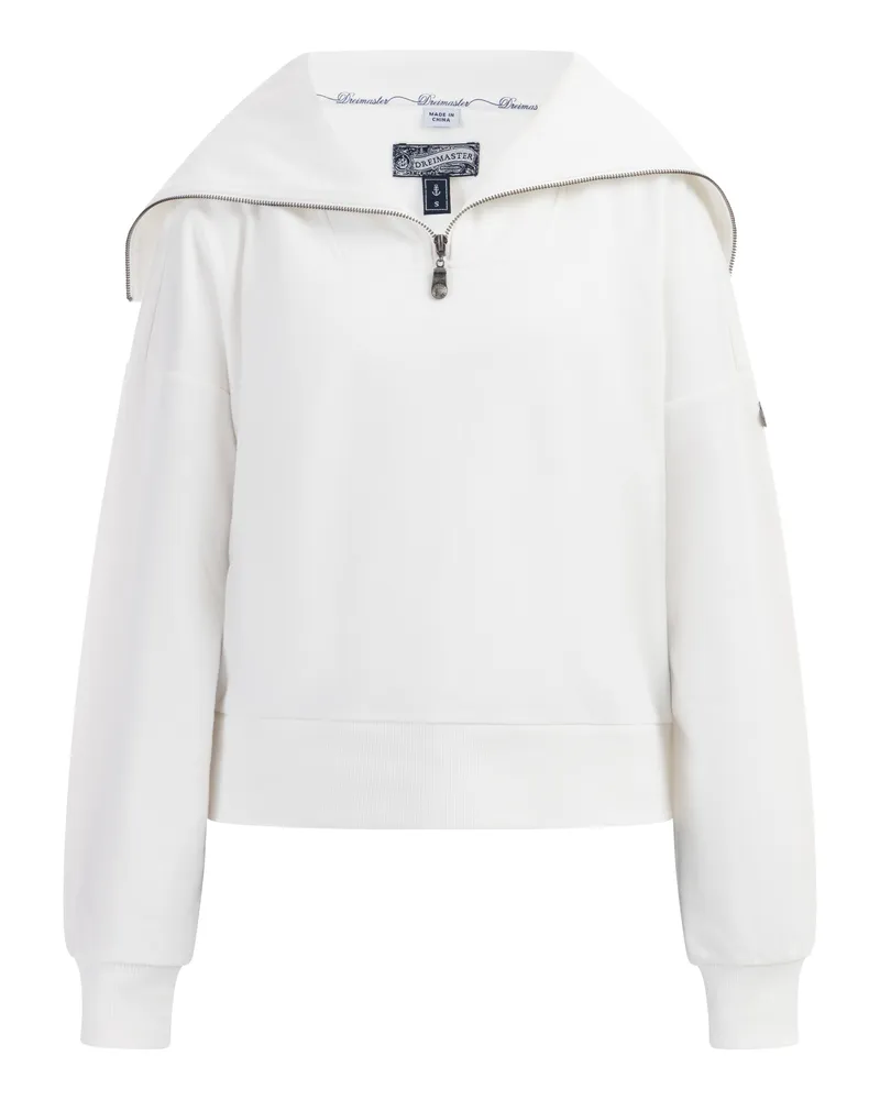 DreiMaster Oversize Troyer-Sweater Damen Wollweiss Wollweiß