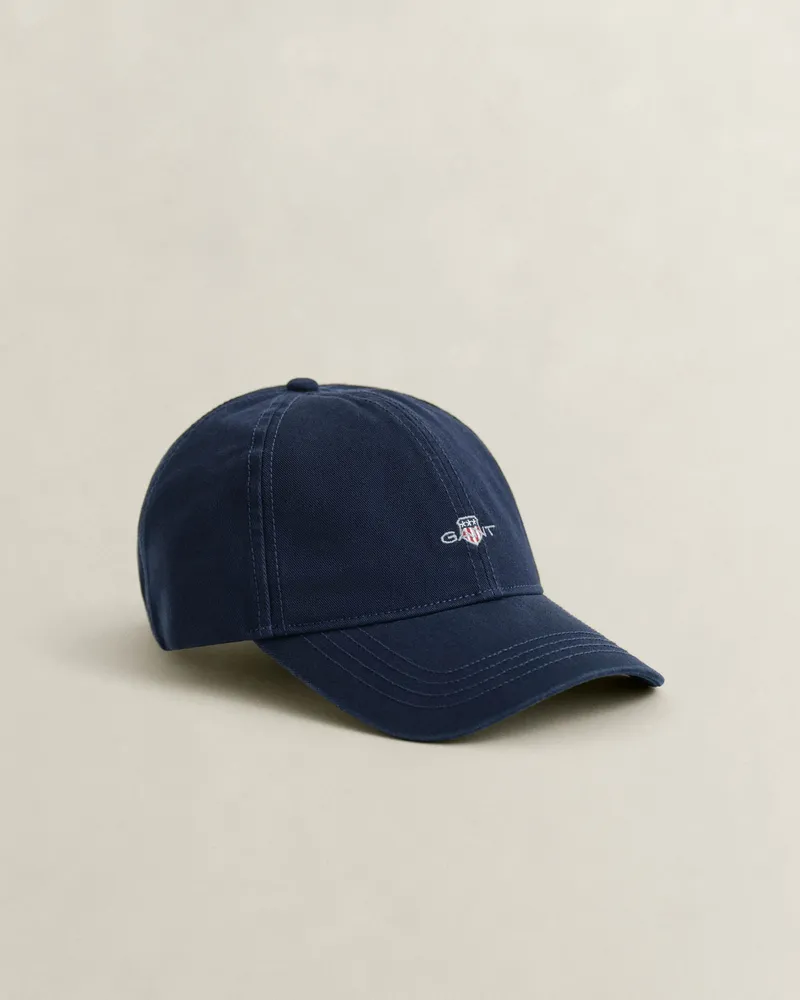 Gant Shield Baumwoll-Twill-Kappe, Blau Marineblau