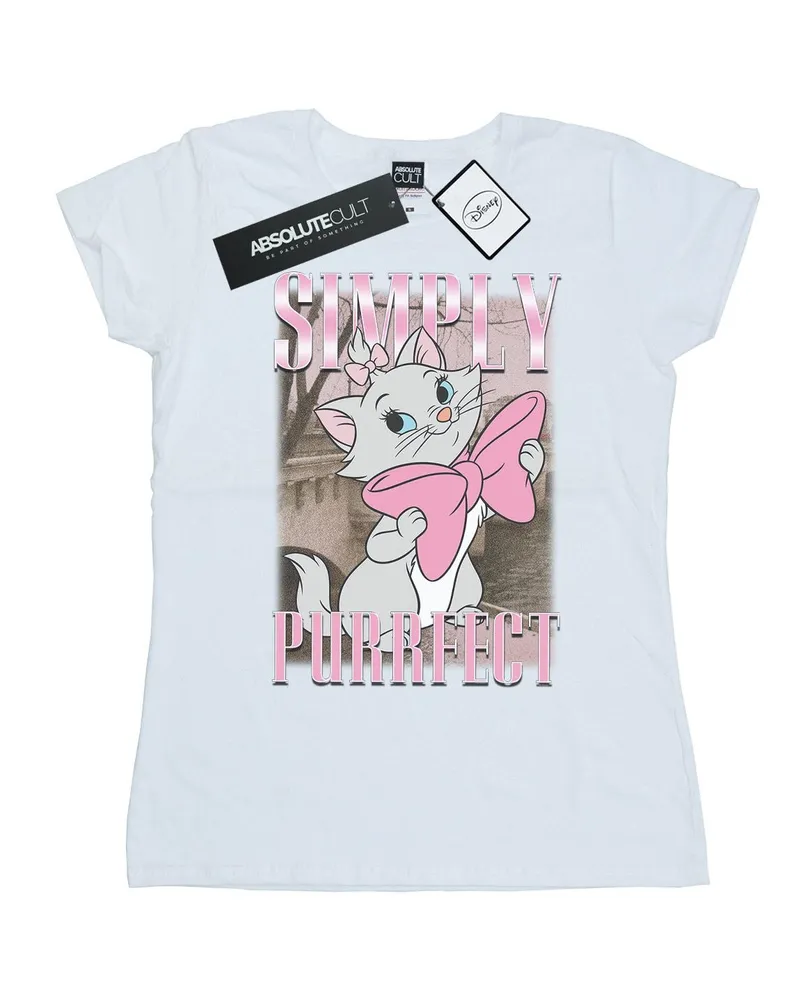 Disney Aristocats Marie Simply Purrfect Homage" T-Shirt für Damen (Weiß Weiß