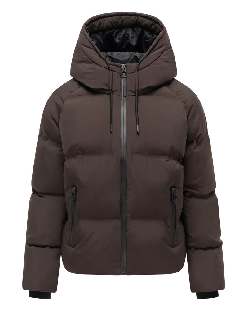 NAVAHOO Damen Winterjacke Petit-Puffy im Oversize-Look Braun