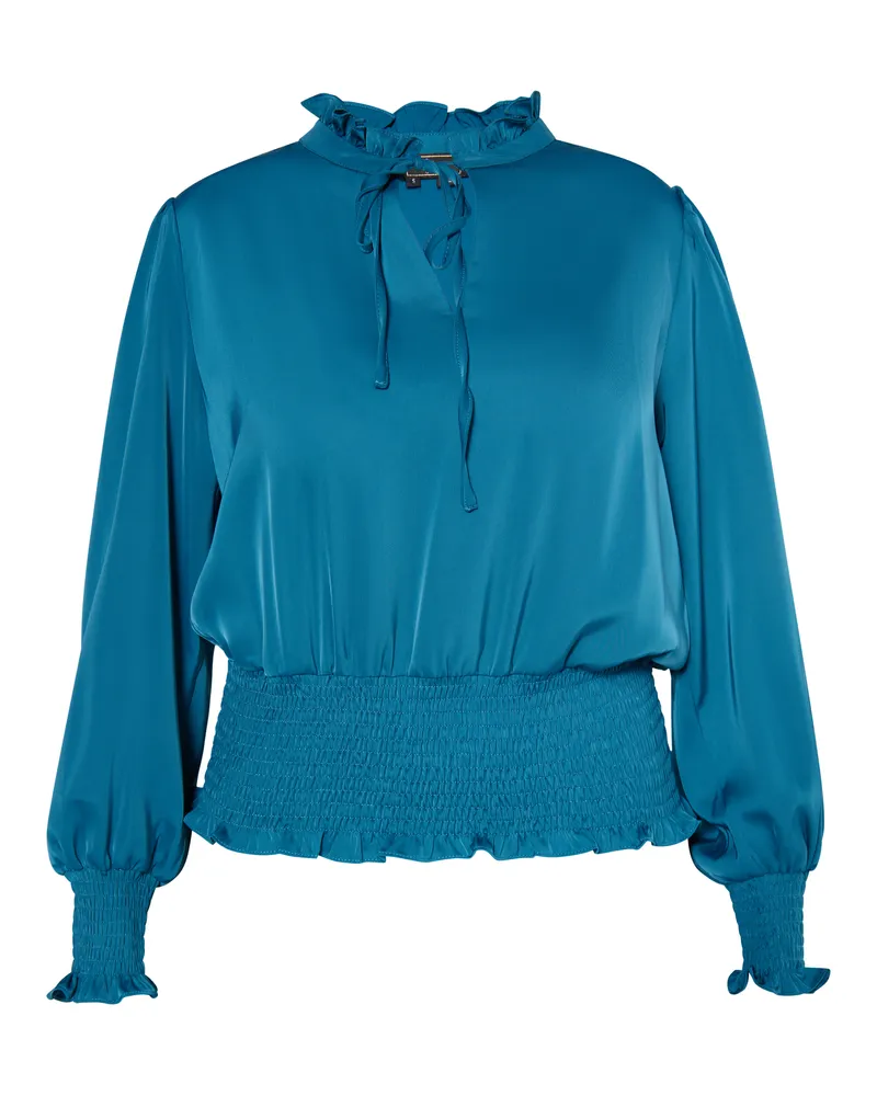 FAINA Bluse Damen Smaragd Blau Türkis