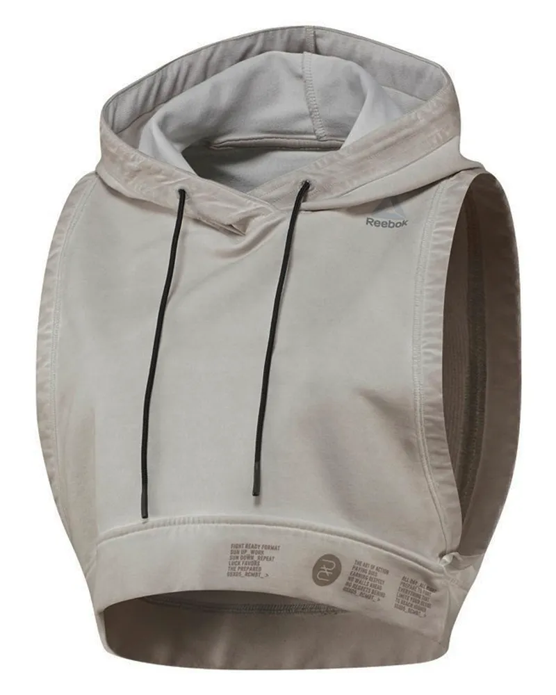 Reebok Combat Glory Grey Cropped Hoodie Grau
