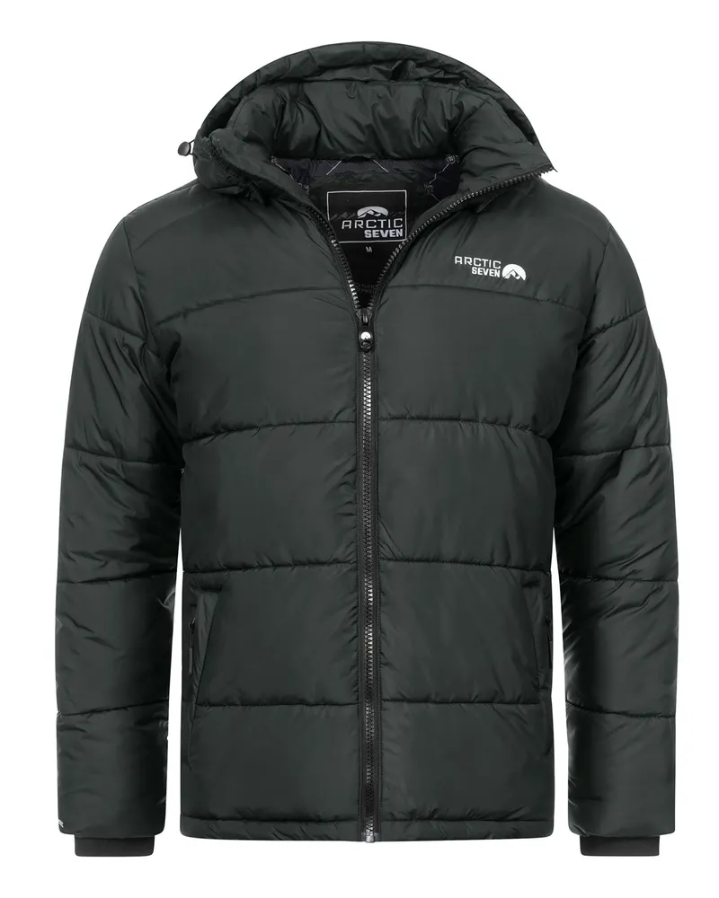 Arctic Seven Herren Winter Steppjacke AS-333 – warm, sportlich, wasserabweisend Grau