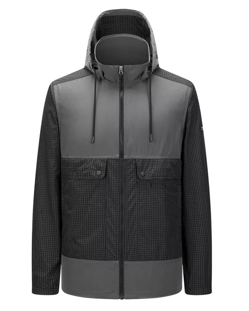 Firetrap Kapuzenjacke für Herren, Leicht (Schwarz Schwarz