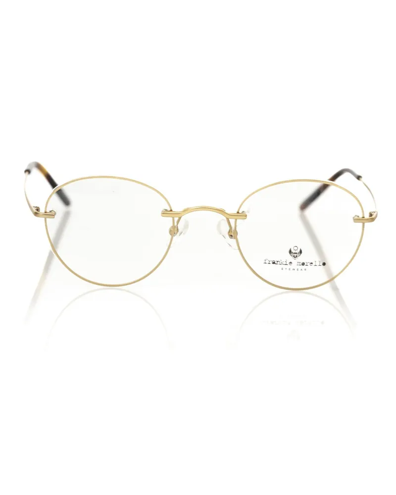 Frankie Morello Runde Metallrahmen-Brille Gold