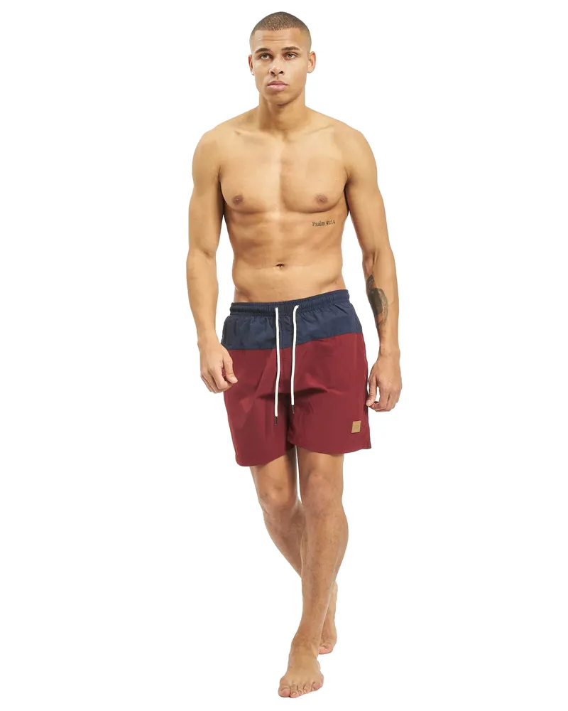 Urban Classics Badeshorts für Herren (Marineblau/Burgunderrot Marineblau