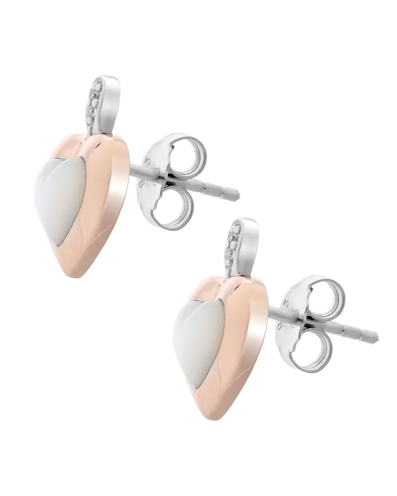 Orphelia Debby' Ohrstecker für Damen, 925 Sterlingsilber, Silber/Roségold ZO-7289/RG Silber