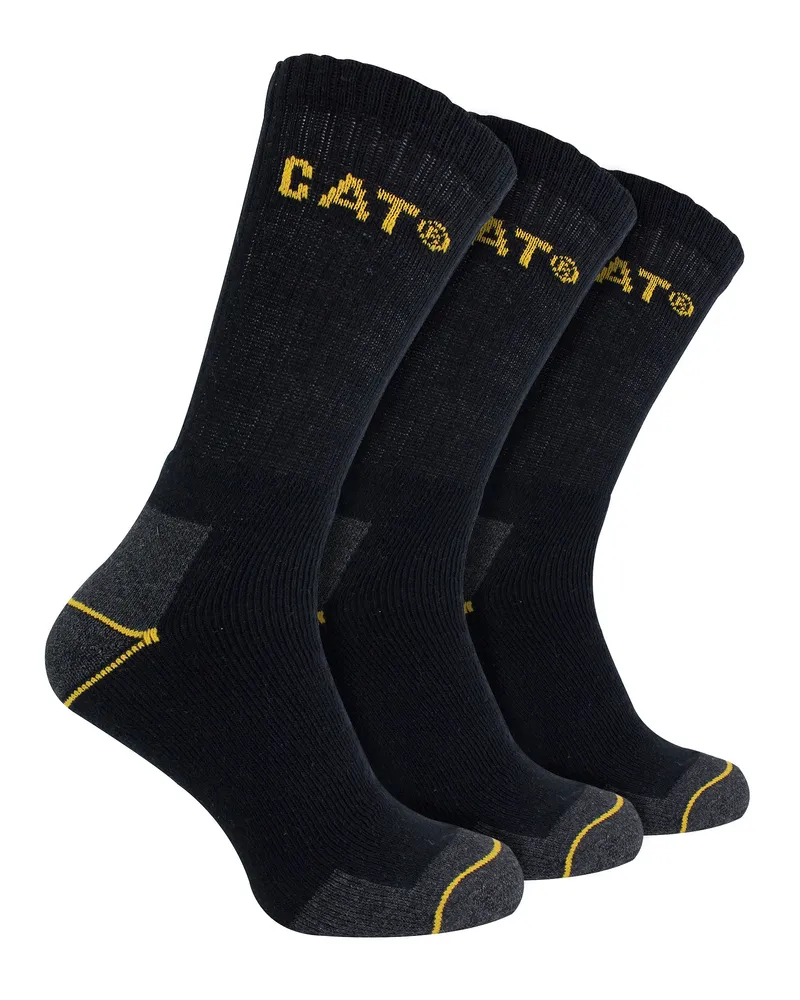 Caterpillar Footwear Herren 3er Pack Echt Arbeiter Baumwollsocken Schwarz