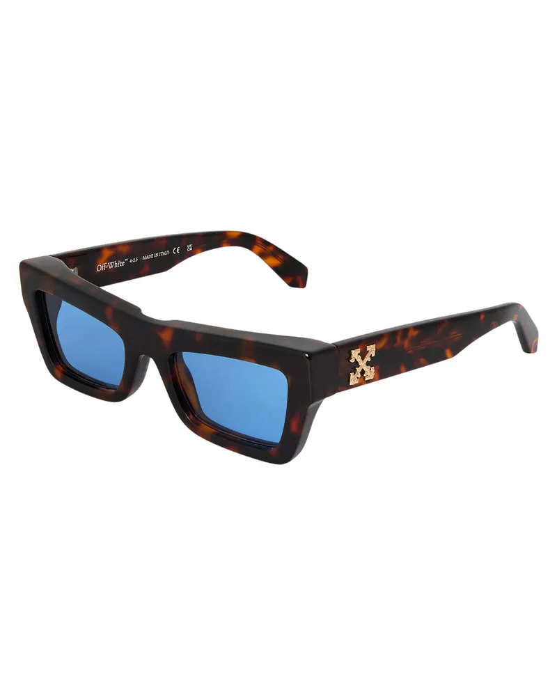 OFF-WHITE Off White - "Charleston" Metal Logo-Sonnenbrille für Herren/Damen Unisex (Braun Orange