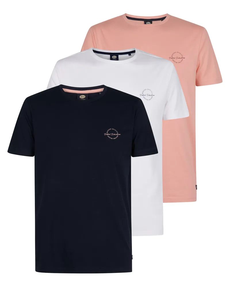 Petrol Industries 3er-Pack T-Shirts mit Logo Fuego Herren Mehrfarbig