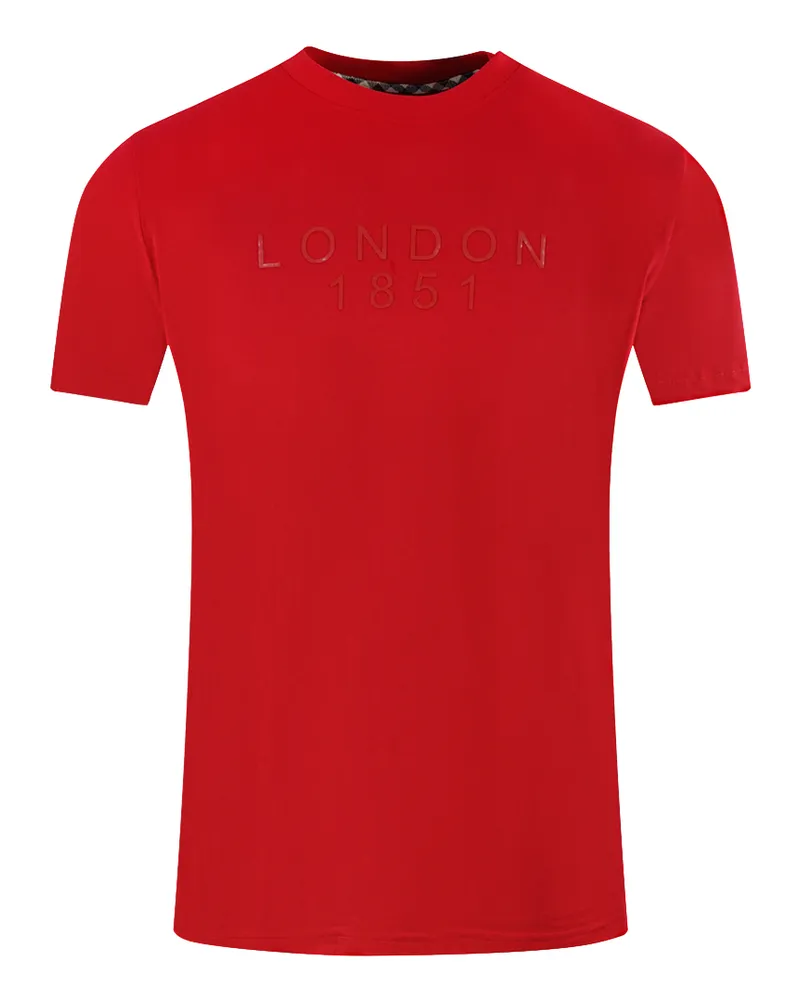 Aquascutum London 1851 Tape Logo Rotes T-Shirt Rot