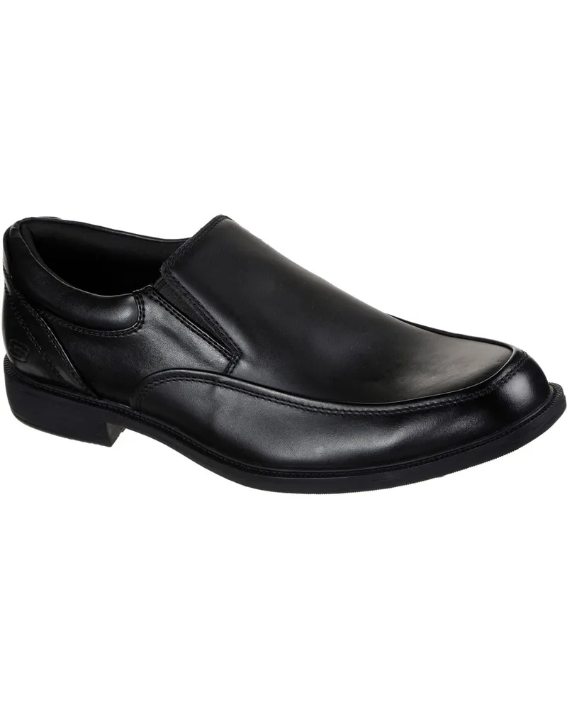 Skechers Dreston Ratlon Leder Herren Schwarz Slipper Schwarz