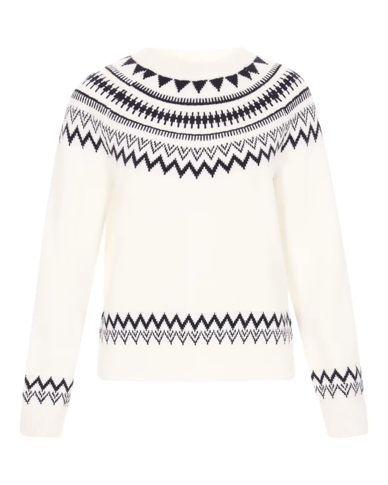 DreiMaster Pullover Frauen Cremeweiß, Marineblau Wollweiß