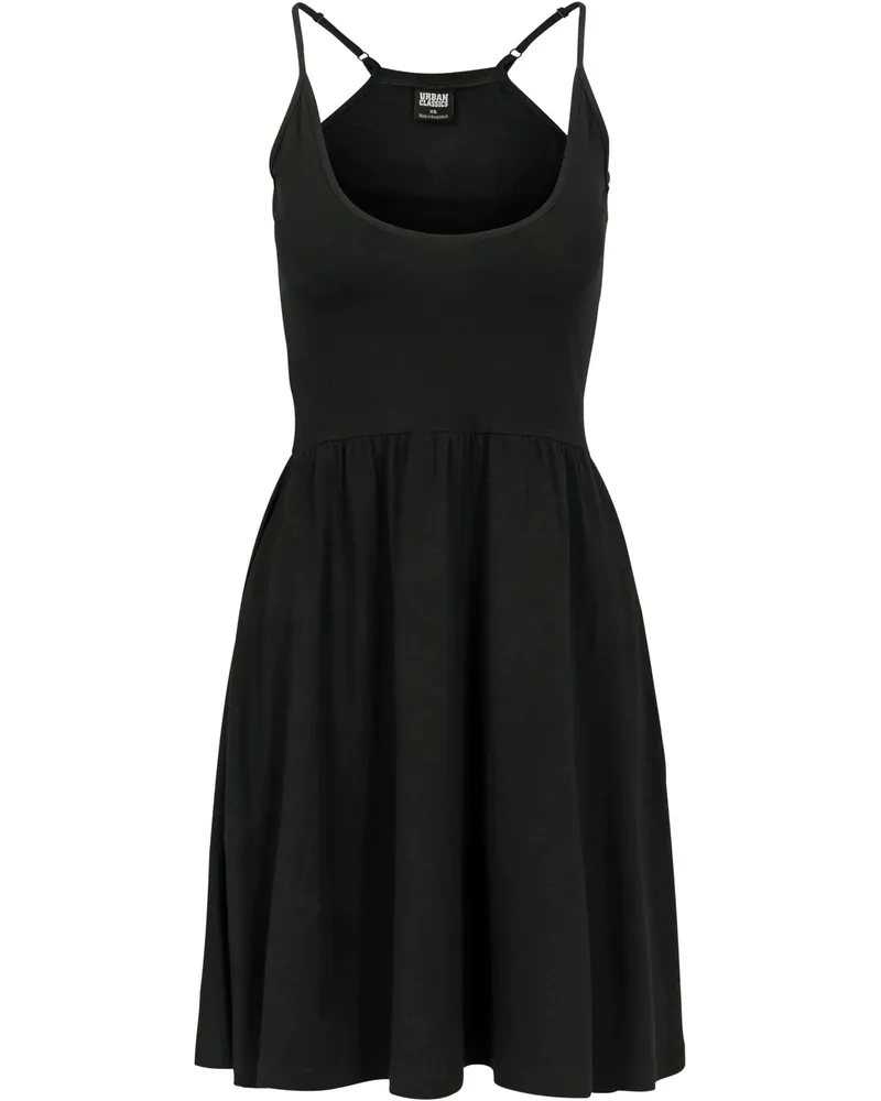 Urban Classics Kleid Spaghetti-Träger für Damen (Schwarz Schwarz