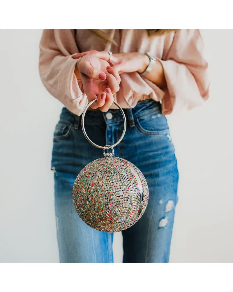 Julie Julsen Handtasche mit Metall-Details und Zirkonia-Besatz - Mehrfarbig Mehrfarbig