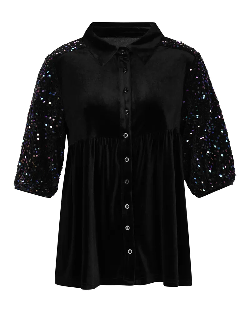 FAINA Bluse Frauen Schwarz Schwarz