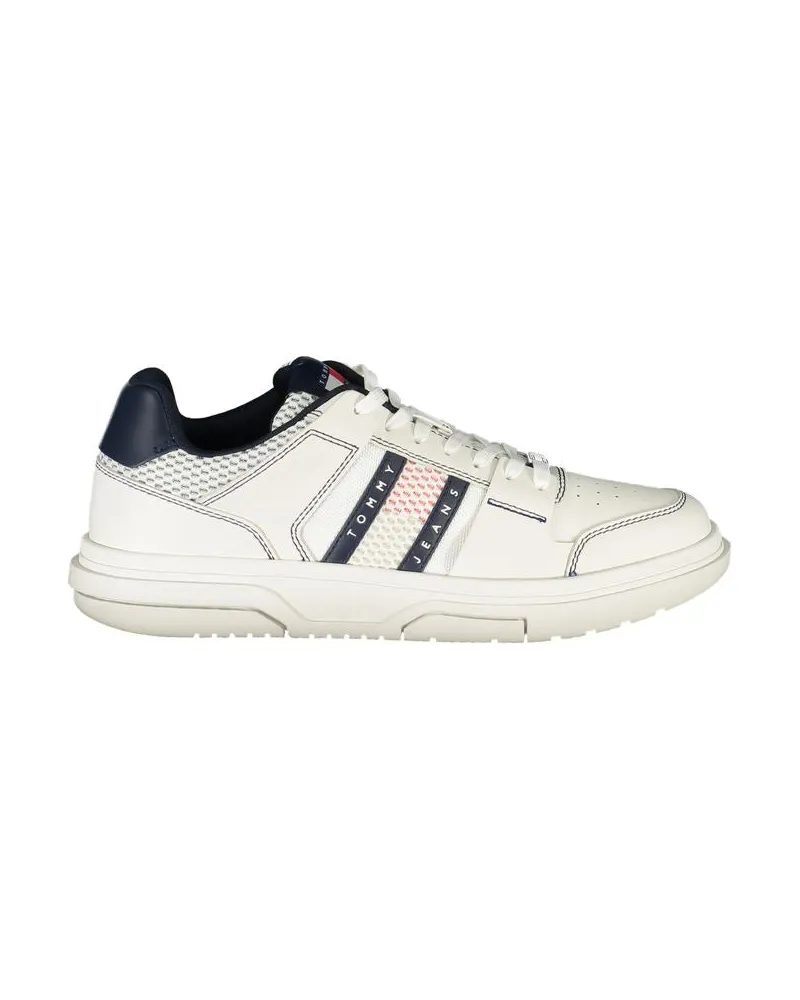 Tommy Hilfiger Blaue Leder Herren Sneakers Weiß