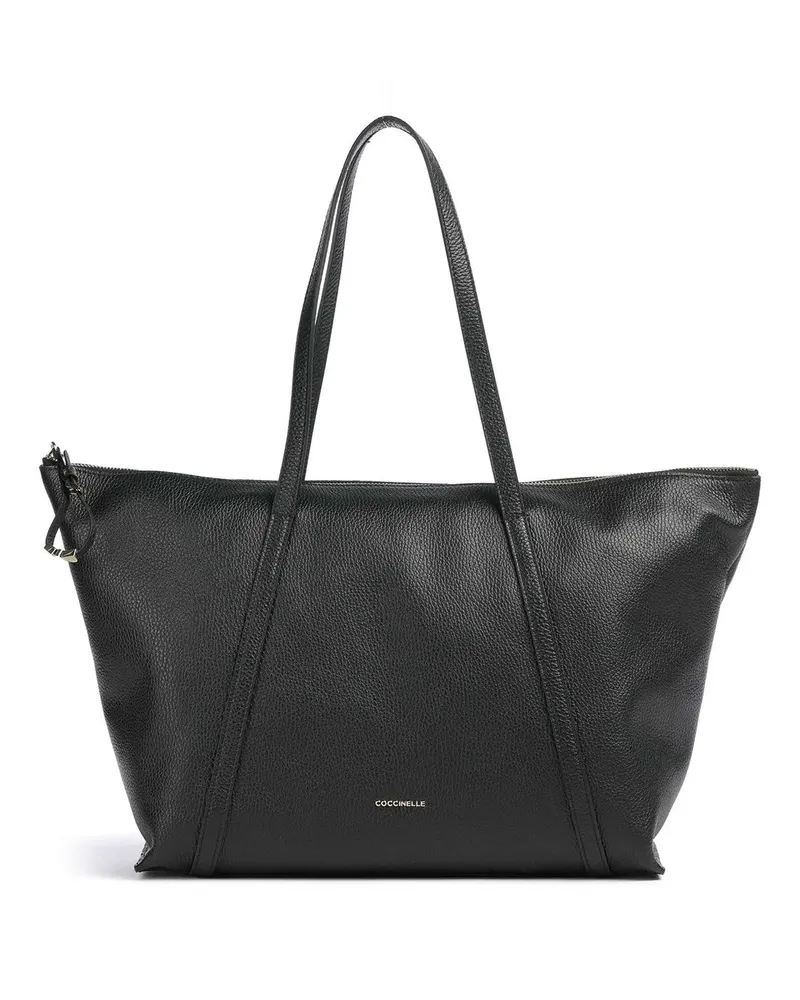 Coccinelle Nory Handtasche aus genarbtem Leder Schwarz