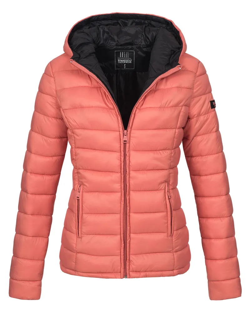 Marikoo Damen Steppjacke Lucy mit Kapuze & leichtem Futter Rot