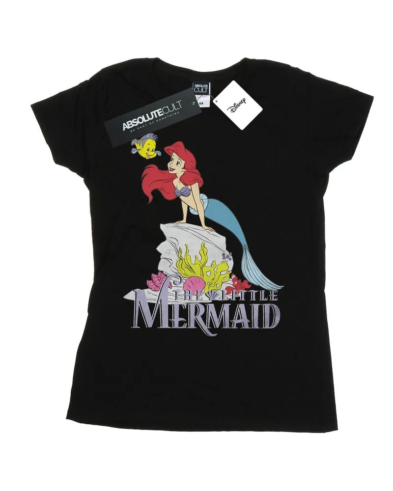 Disney The Little Mermaid Sea Friend" T-Shirt für Damen (Schwarz Schwarz