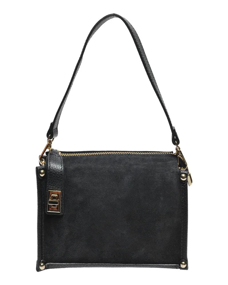 Anna Luchini Schwarz Rindsledertasche Schwarz