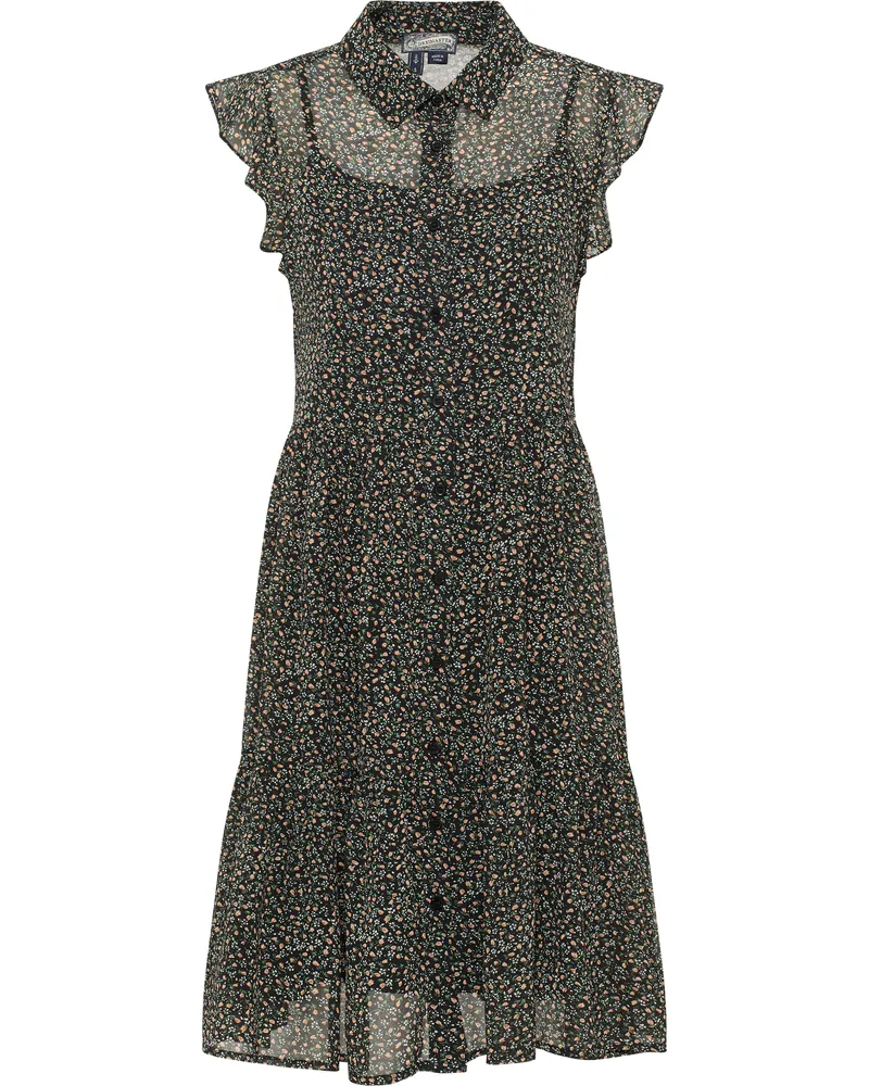 DreiMaster Blusenkleid Damen Schwarz Mehrfarbig Schwarz