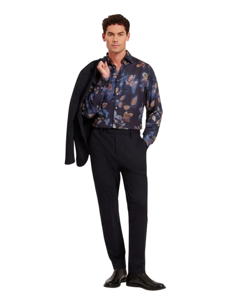 Ted Baker Hemd für Herren, Regulär (Marine Marineblau