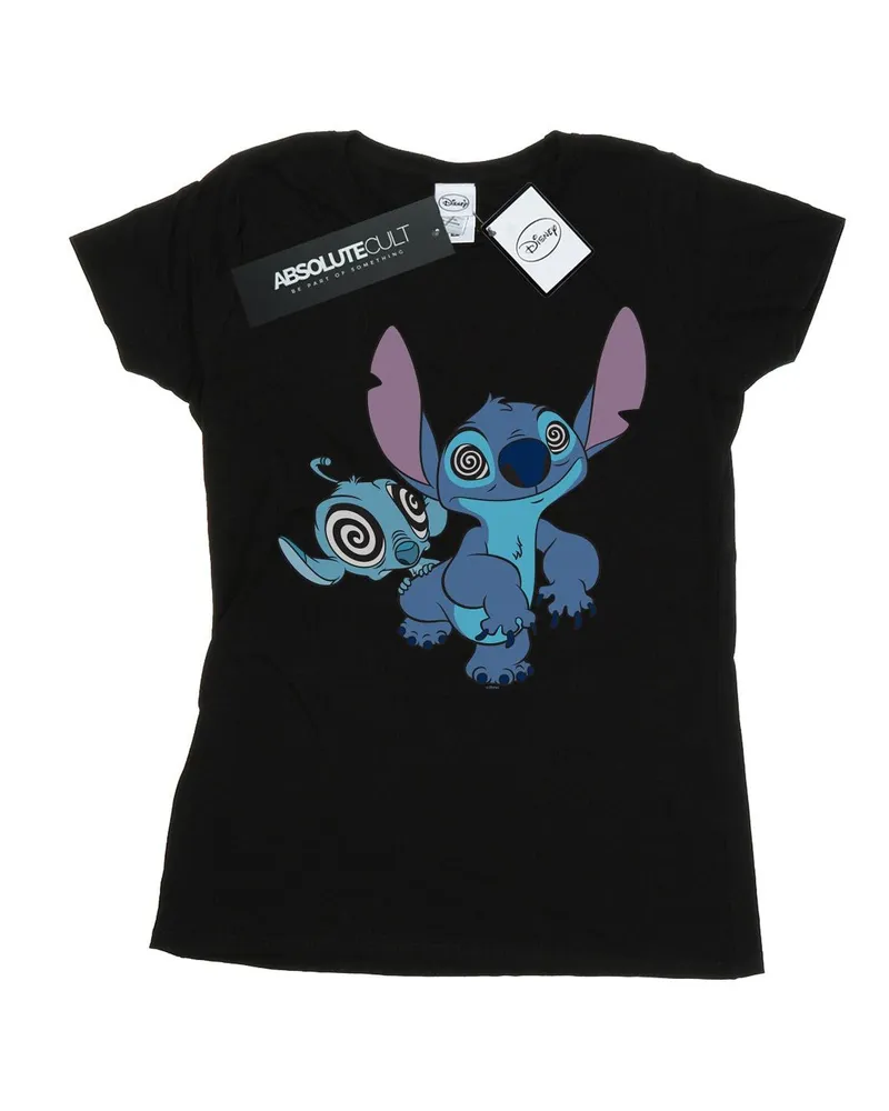 Disney Lilo And Stitch Hypnotized" T-Shirt für Damen (Schwarz Schwarz