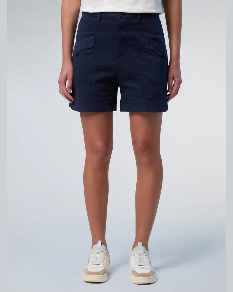 North Sails Cargo-Shorts aus Gabardine - Blau Blau