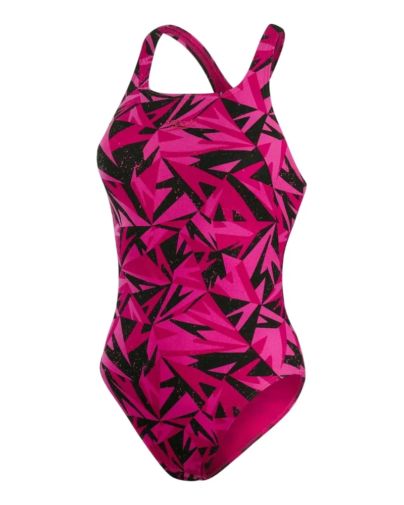 Speedo Hyperboom" Badeanzug für Damen (Schwarz/Pink Schwarz