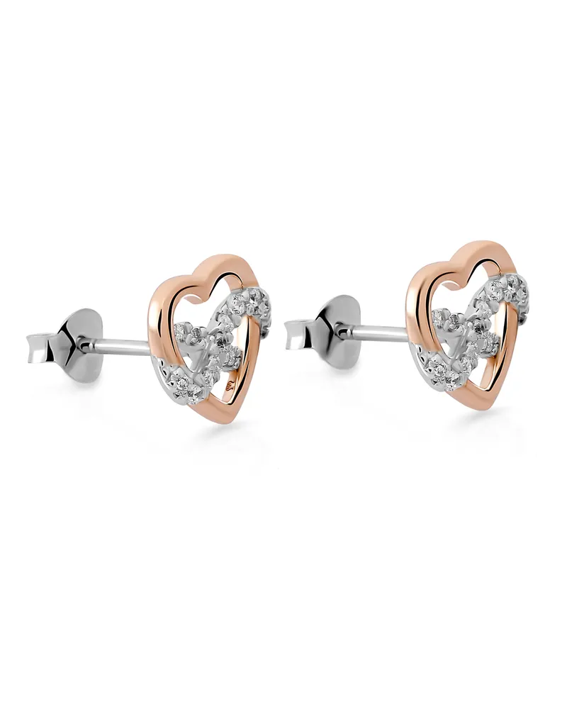 Orphelia Jasmina' Damen Ohrringe aus 925er Sterling Silber - Silber/Rosé ZO-7483 Silber
