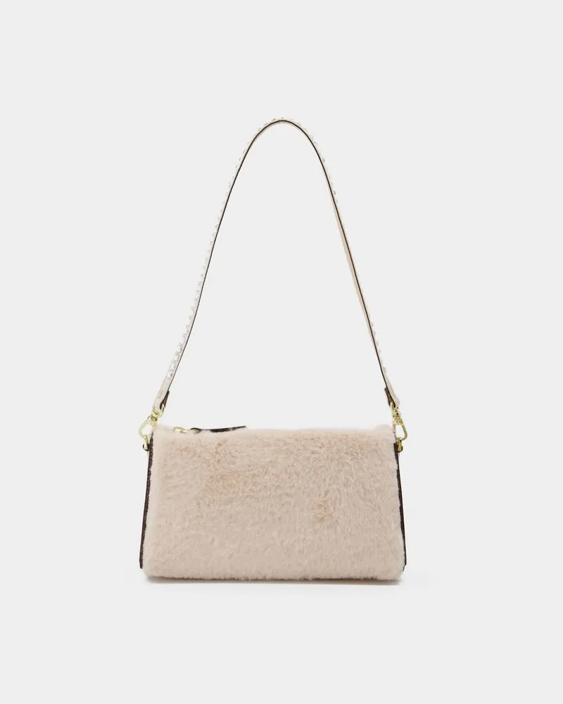 Manu Atelier Mini-Prismentasche aus elfenbeinfarbenem Leder Beige