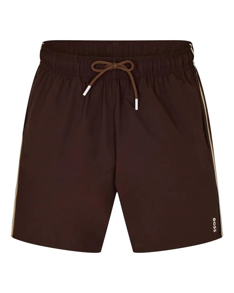 HUGO BOSS Iconic" Badeshorts für Herren (Dunkelbraun Braun