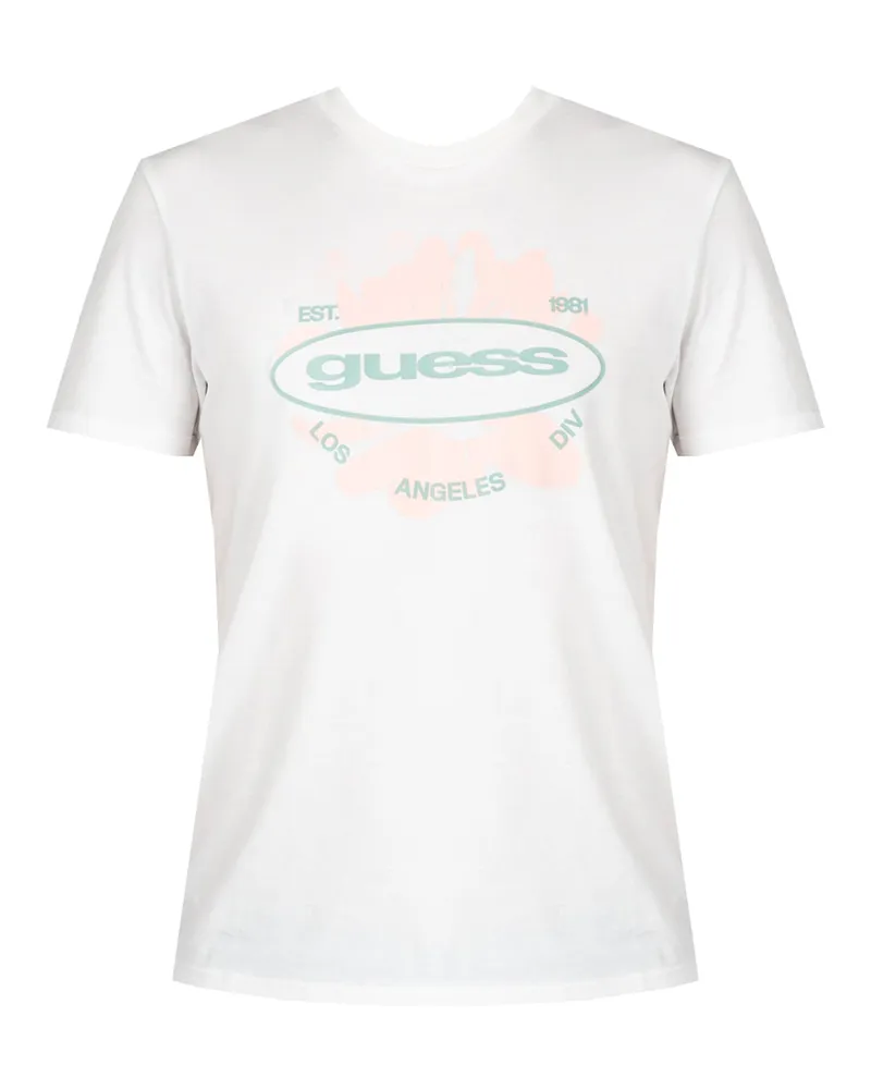 Guess T-Shirt LA Logo Herren weiß Weiß