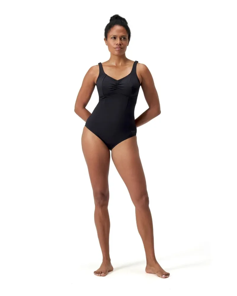 Speedo AquaNite" Badeanzug für Damen, Gestaltgebend (Schwarz Schwarz