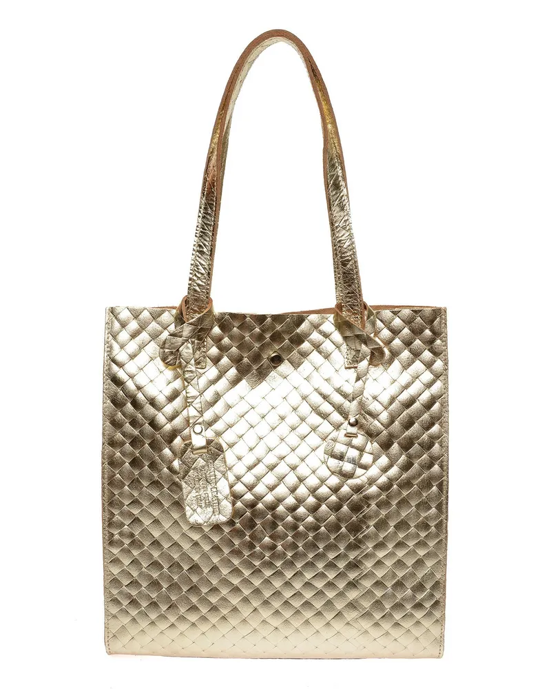 Anna Luchini Gold Rindsledertasche Gold