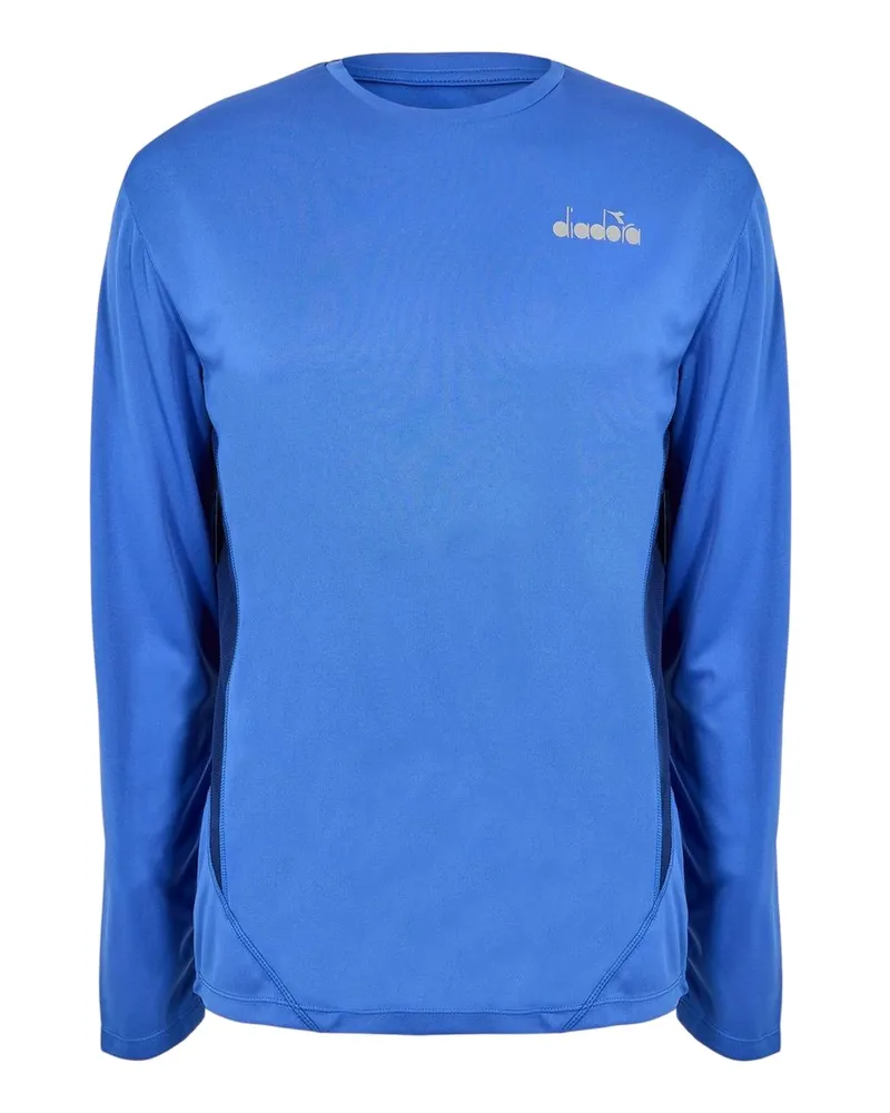 Diadora X Run" T-Shirt für Herren, Langärmlig (Persisch Blau Blau